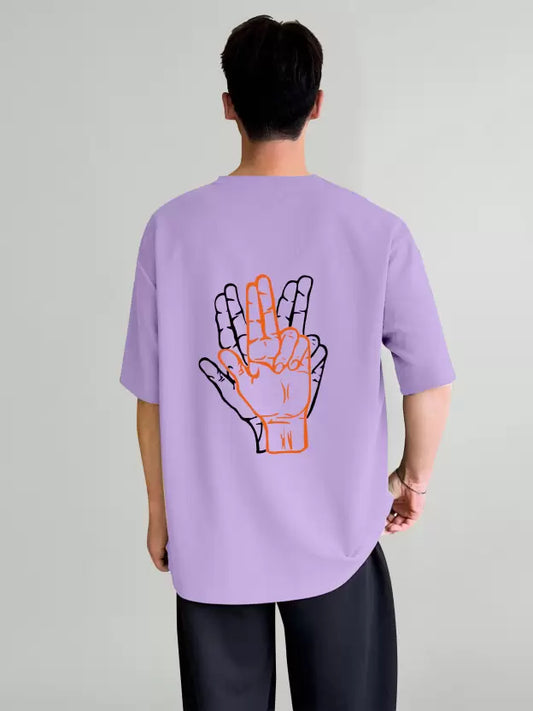 Men Printed Round Neck Poly Cotton Purple T-Shirt